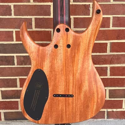 Mayones Duvell Elite 7, Black Feather Gloss, 4A Flame Maple Top, Mahogany Body, Maple Fretboard image 6