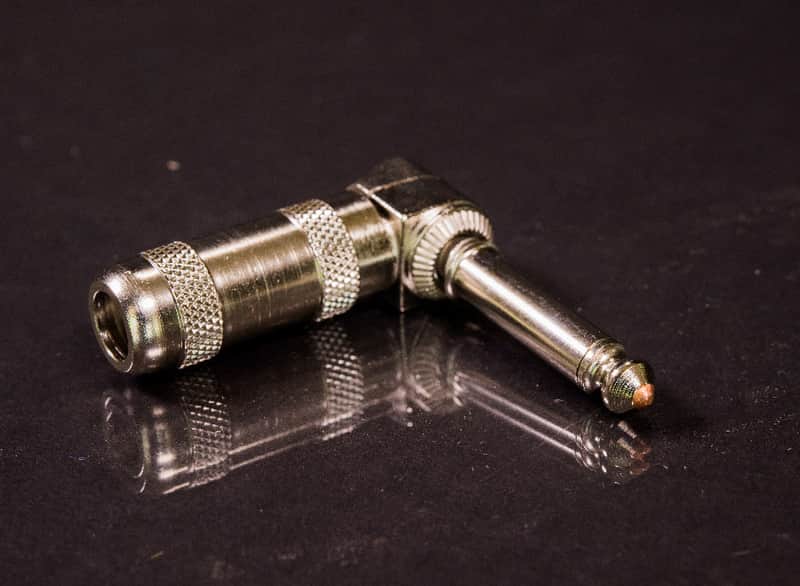 G&H Plugs Quiet Plug, 1/4" TS Right Angle - Nickel Housing / Nickel Plug image 1