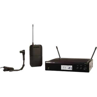 Shure BLX14R/B98 UHF Wireless Microphone System - Perfect for Brass, Woodwinds, Percussion - 14-Hour Battery Life, 300 ft Range | Clip-on Instrument Mic, Single Channel Rack Mount Receiver | H10 Band image 1