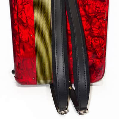 Rare 5 Row Button Accordion Record C System 123 Bass Buttons, made in Italy, New Straps, Original Case 2098, Wonderful Rich sound! image 12