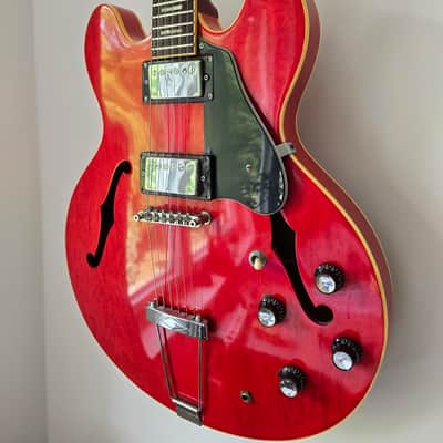 Luxor ES-335 Style Hollowbody – MIJ Lawsuit Era – Cherry Red – Professional Setup image 7