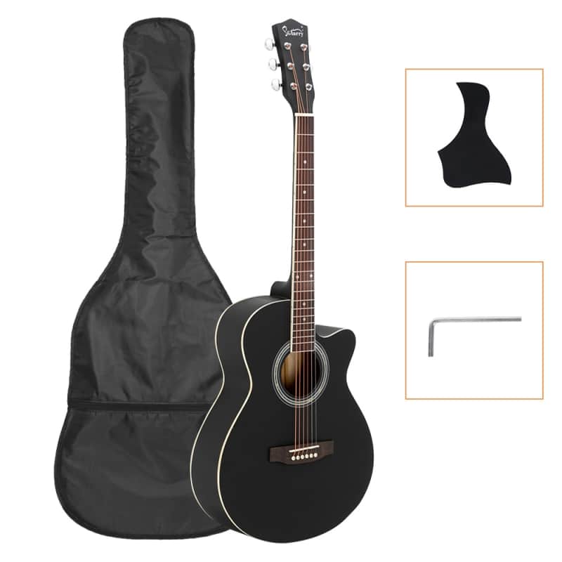 Glarry 40 Inch Cutaway Auditorium Acoustic Guitar - Black image 1