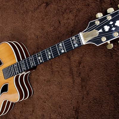 One Of A Kind German Handmade Flat Top Jazz Guitar 1970s Natural Gloss All Solid Woods image 12