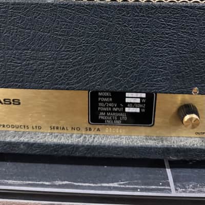 78 Marshall JMP 1992 Super Bass 2-Channel 100-Watt Guitar / Bass Amp Head 1978-Black image 20