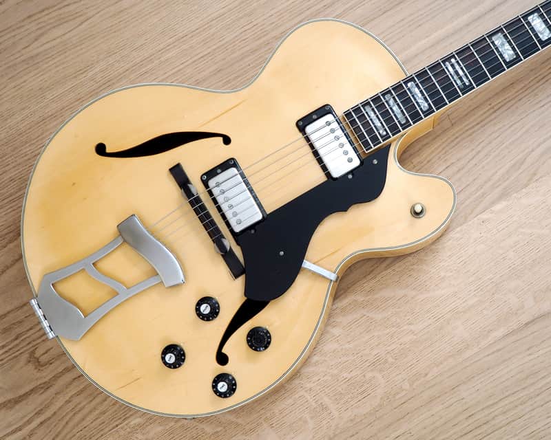 1970s Hagstrom Jimmy D'Aquisto Archtop Electric Guitar Blonde Sweden w/ Case image 1