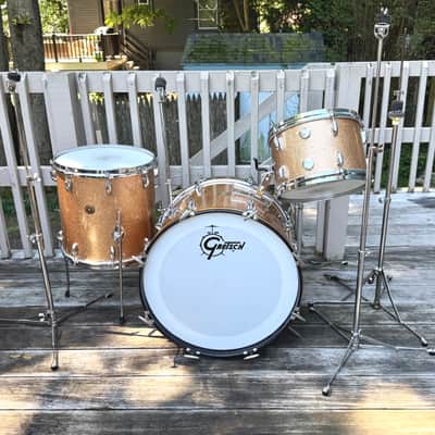 Early 60’s Gretsch Round Badge “Progressive Jazz” Kit 20/12/14 Champagne Sparkle All Original image 2