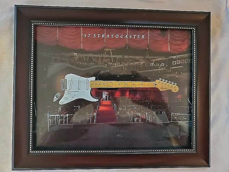 1982 Fender Guitars Color Promotional Ad Framed 57 Reissue Stratocaster Original image 1