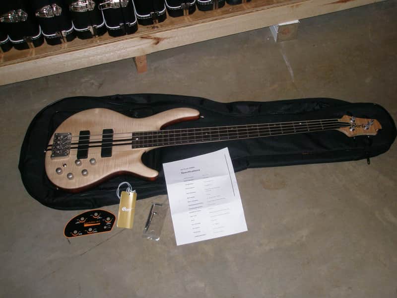 Cort A4 Plus FMMH OPN Artisan Series Figured Maple/Mahogany 4-String Bass 2010s - Open Pore Natural image 1