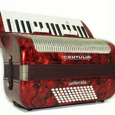Cantulia Senorita 72 Bass Accordion, Rare Old German Piano Accordian, New Straps, 2367, Keyboard Accordion Instrument, Rich and Bright Sound image 4
