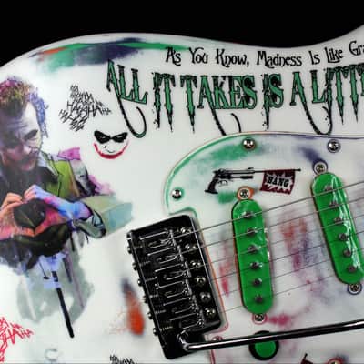 Custom Painted and Upgraded Fender Squier Strat - Aged and Worn With Graphics and Matching Headstock image 9