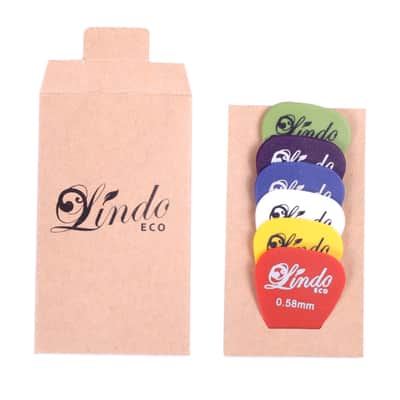 6 x Lindo Eco Plectrums | Recycled ABS | 0.58mm, 0.71mm, 0.81mm, 0.96mm, 1.2mm, 1.5mm Mixed Colours image 4