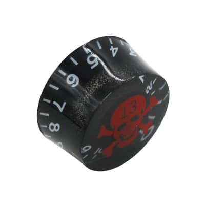 4pcs Skull Electric Guitar Knob Bass Top Hat Knobs Speed Volume Tone Knob AMP Effect Pedal Control Knobs Black With Red KNOB-S10 image 4