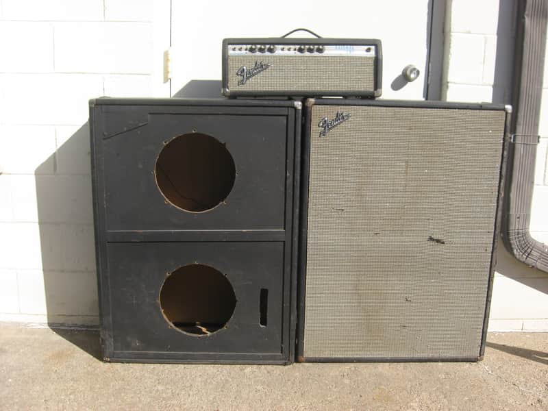 Fender Bassman 50.  Cabinets: VT Bassman 15. VT Bassman 12. 1968 Black Silver image 1