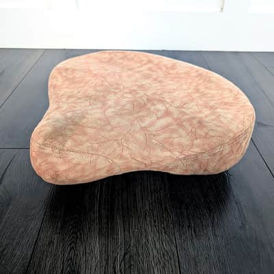 Vintage Drum Seat Throne Saddle Suede Natural Tan Brown Leather or Microfiber? image 3
