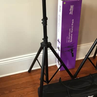 On-Stage SSP7950 All-Aluminum Dual Speaker Stand Pack with Zippered Bag - Black image 2