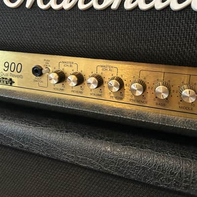 Marshall JCM 900 Model 4100 Hi Gain Dual Reverb 2-Channel 100-Watt Guitar Amp Head 1990 - 1999 - Black image 2
