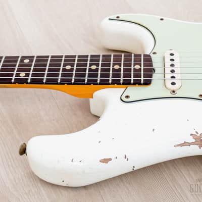 Fender Custom Shop 1961 Stratocaster Heavy Relic Aged Olympic White image 6