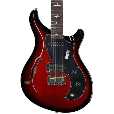 PRS Paul Reed Smith S2 Vela Semi-Hollowbody Electric Guitar (with Gig Bag), Scarlet Sunburst image 3