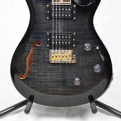 PRS SE Custom 24 Semi-Hollow Piezo Electric Guitar, Charcoal Burst w/ Gig Bag image 2