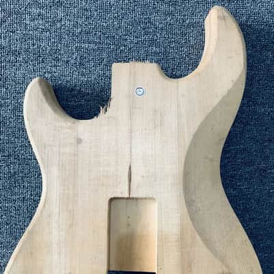 Strat Style Electric Guitar Body in Black, Solid Basswood image 8
