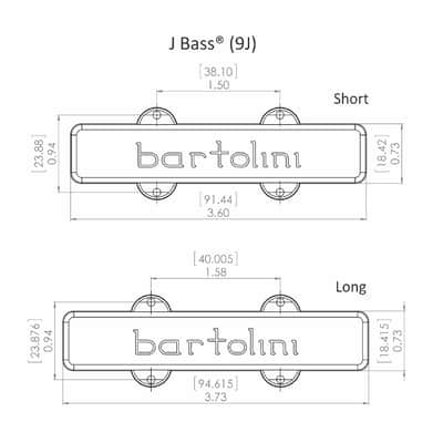 Bartolini 9J1 L/S Dual Coil Jazz Bass Pickup Set image 6