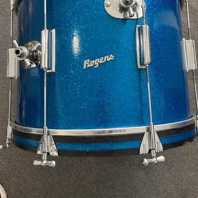 Rogers Cleveland Tower 1966 14x20 Bass Drum Blue Sparkle Glass image 3