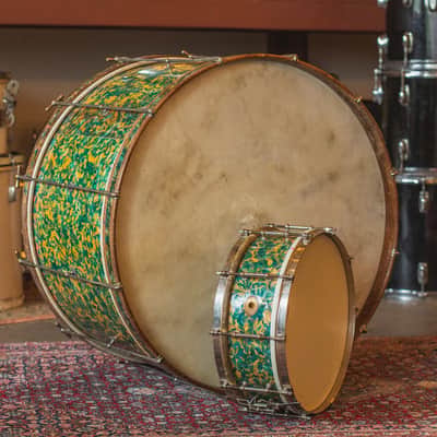 Ludwig  1930's 'Peacock Pearl Outfit' in Original Peacock Pearl Gen. II' - 14x27.5 & 5x14 image 2
