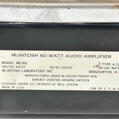 McIntosh MC60 Monophonic Tube Power Amplifier (Pair) image 14