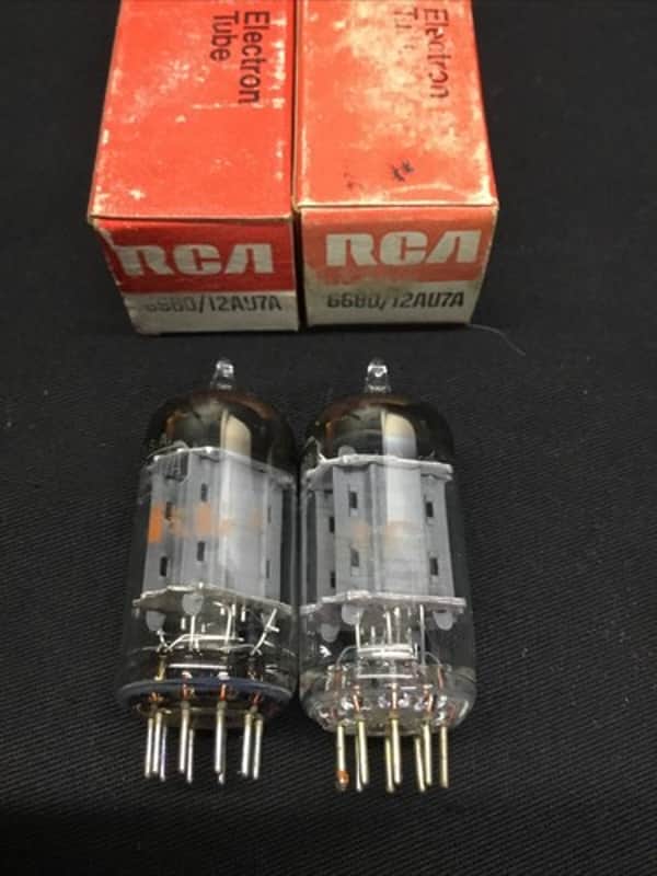 MATCHED PAIR RCA 6680 12AU7A (ECC82) Preamp VINTAGE Audio VACUUM TUBES 4.8305 image 1