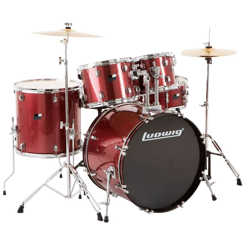Ludwig BackBeat Complete 8x10 / 9x12 / 16x16 / 16x22 / 5x14" Drum Set with Hardware & Cymbals image 1