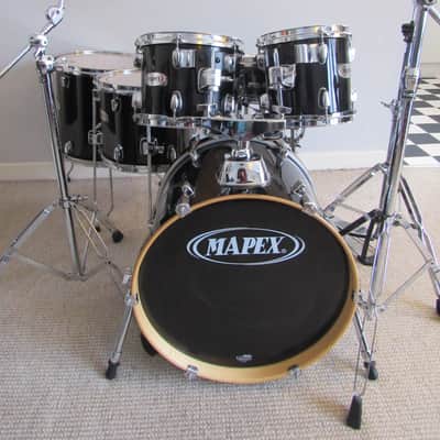 Mapex V Series Black Drum Kit with Hadware Jazz/Child/Portable -18" BD, 8"+10" TT, 12"+14" FT, 12"SN image 1