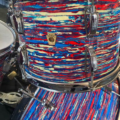 Vintage 1968 Ludwig Classic Maple 12", 13", 16", 22" - Psychedelic Red image 6