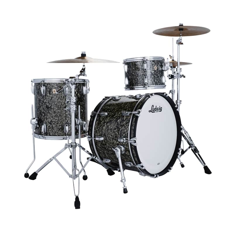 Ludwig Classic Maple Fab 3-Piece Drum Kit w/ 22" Kick - Moss Green image 1