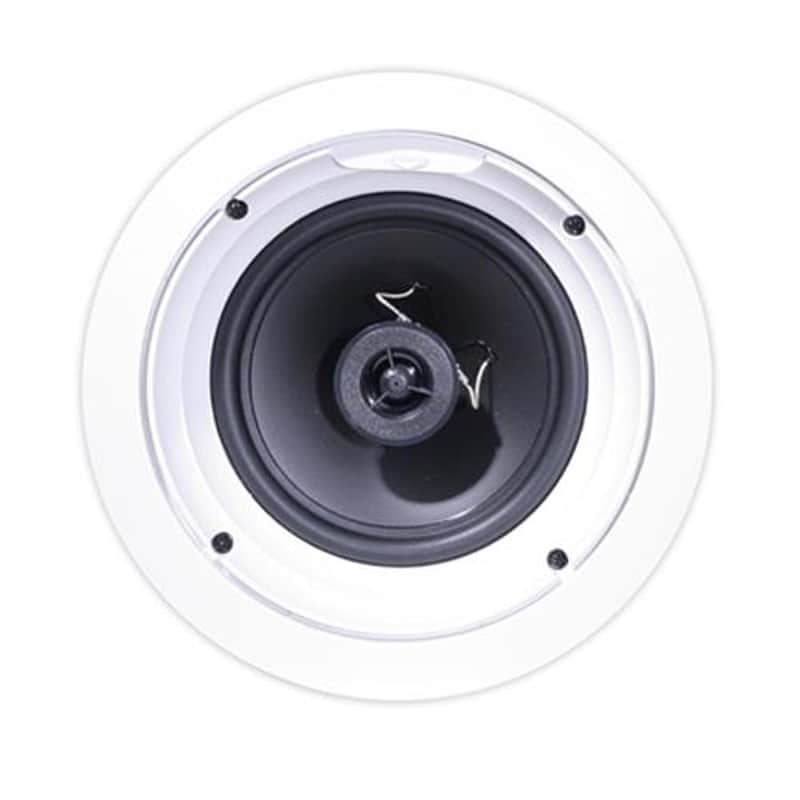Klipsch R-1650-C 6.5 In-Ceiling Speaker, 140W Peak Power, 57Hz-20kHz Frequency, Single, White image 1