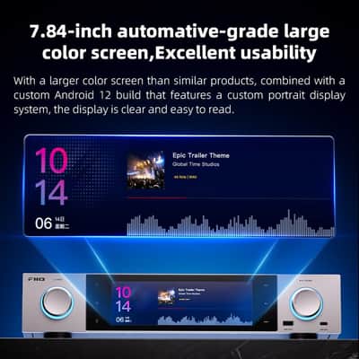 FiiO S15 Streamer Network Player Music Service, Android 12 Snapdragon 660, AKM DAC AK4191+AK4499EX, 7.84-inch Screen, HDMI/ARC DAC (Silver) image 3