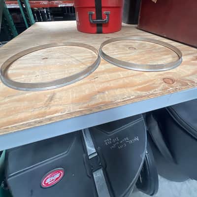 Pair of 12" Slingerland Radio king hoops - single flange 40s-50s - Nickel image 3