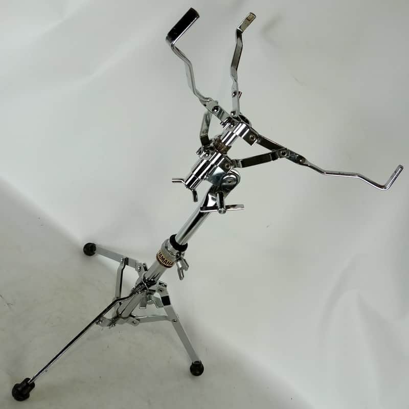 *Yamaha Snare Drum Stand Adjustable Side-Basket Single-Braced Tripod Chrome 80s* image 1