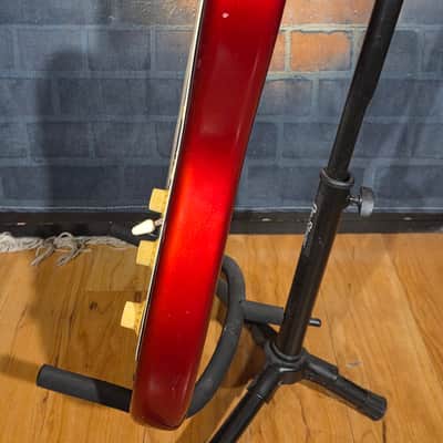 Vintage 1980s Hondo EVH Strat Copy Metallic Red/White Stripes Upgraded Tuners & Set Up image 12