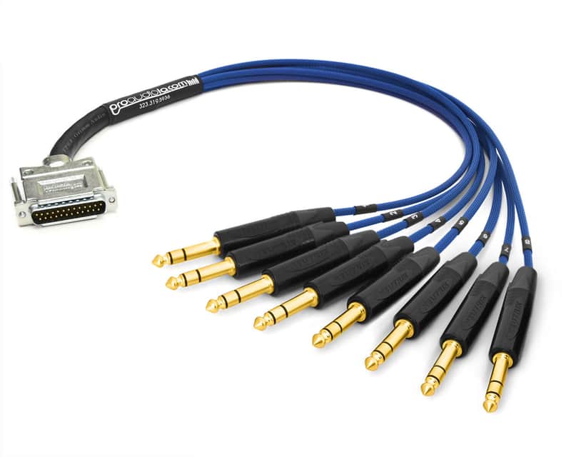 Grimm TPR 8 DB25 Balanced Audio Snake | Neutrik Gold 1/4" TRS | Blue 70 ft. image 1