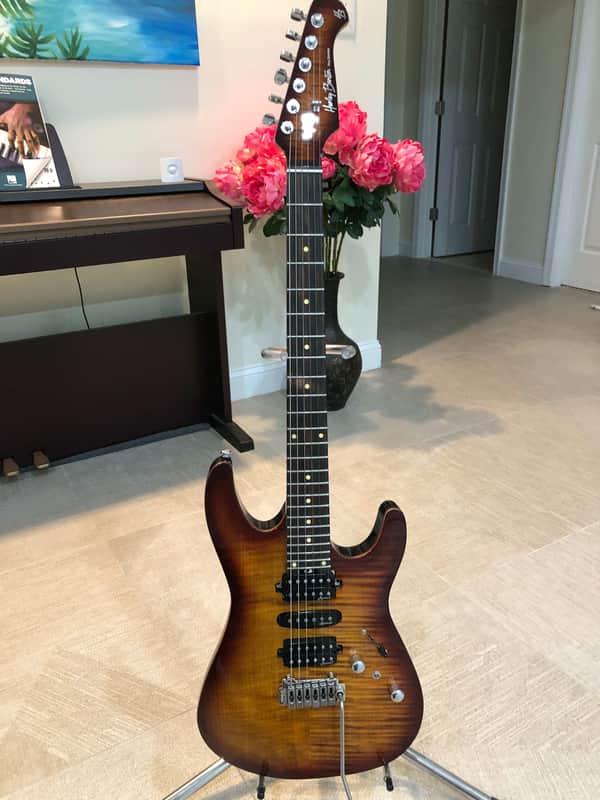Harley Benton Fusion II HSH Amber flame image 1