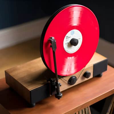 Gramavox Floating Vertical Turntable with Built in Speakers and Line Out - Walnut image 17