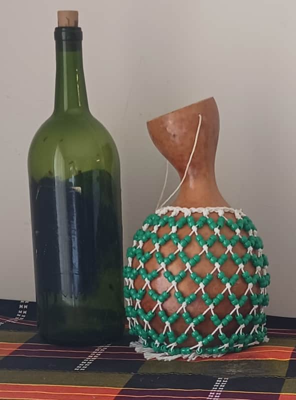 Sekere, beaded gourd rattle, shekere image 1