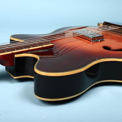 Vintage 1960's Bruno Royal Artist Hollow Body Bass Guitar image 12