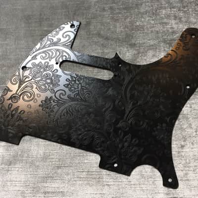 Black Floral Paisley Custom Bakelite Pickguard Fender® Telecaster® Tele® 8 hole image 2