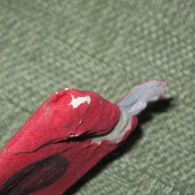 vintage Shure microphone pouch 1960s / 1970s - Outer areas: red thin velvet with black graphic / Inner areas: tan thin canvas (11 & 1/8" x 3") image 23