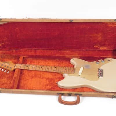 1957 Fender Musicmaster - Desert Sand - Anodized Pickguard - V Neck Profile image 16