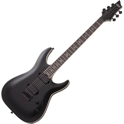 Schecter #1347 Solid Body Electric Guitar with Swamp Ash Body, Maple/Walnut/Padauk Neck, Satin Black 1347-SHC image 2
