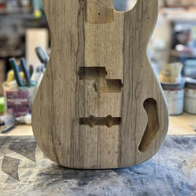 Madlad Instruments Exotic Black Limba PJ-Route Precision Bass PBass Body (sourced and made with pride in north Texas) - Unfinished image 1