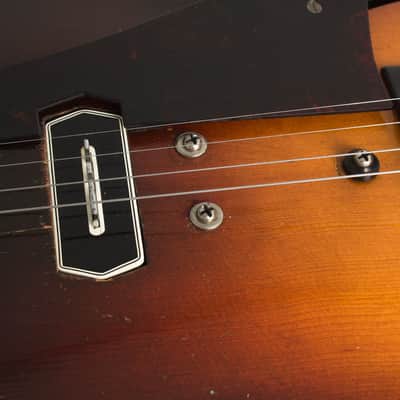 Gibson  TG-50 With Charlie Christian Pickup Arch Top Hollow Body Electric Tenor Guitar (1940), ser. #501F-1, original tweed hard shell case. image 16