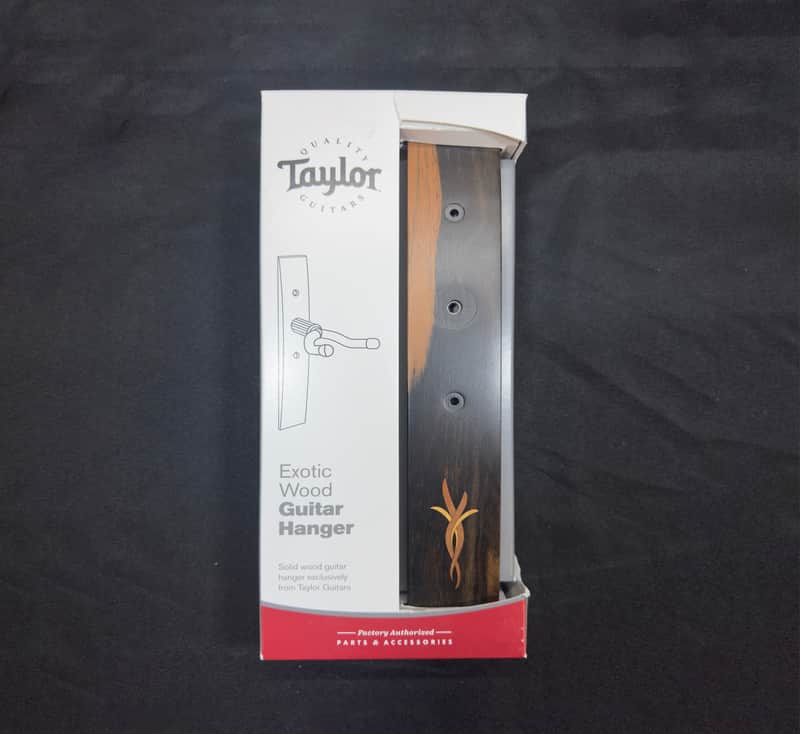 Taylor Ebony Guitar Wall Hanger with Myrtlewood and Boxwood Inlay